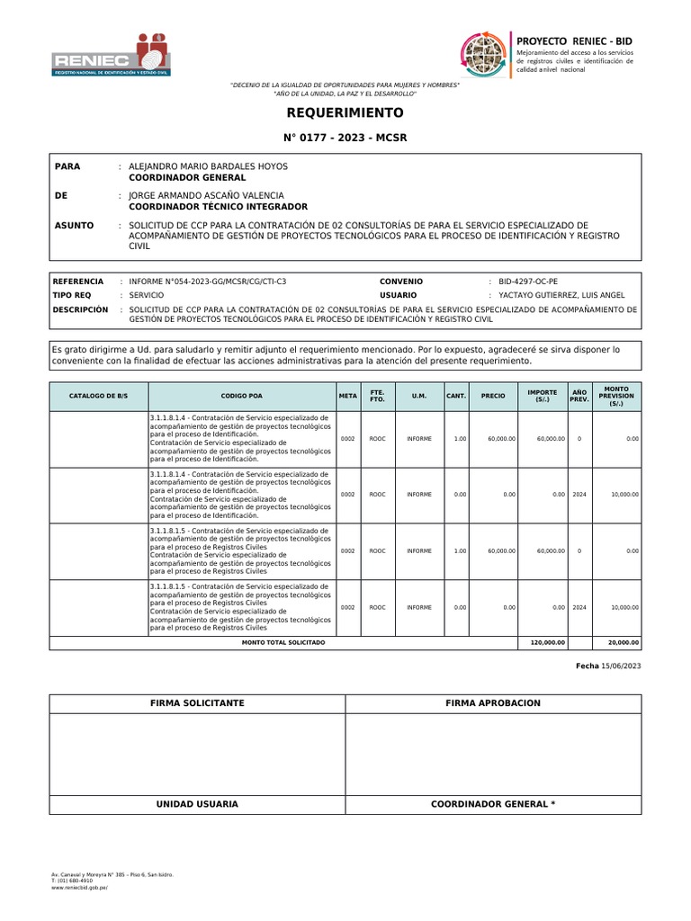 Requerimiento 177 consultores p17 pdf business