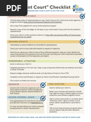 After Rent Court Checklist