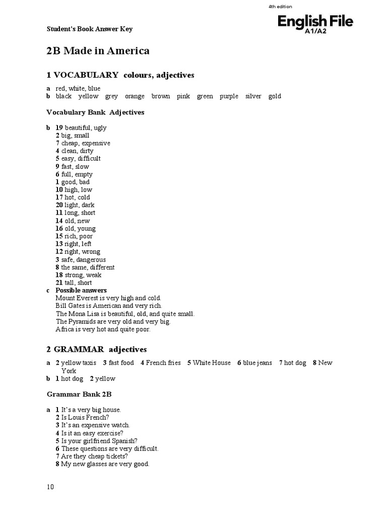 Vocabulary and Grammar Guide | PDF