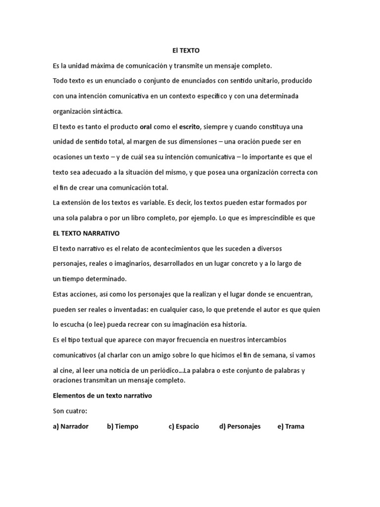 El texto y sus clases septimo pdf narraci n cognici n