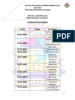 Itinerario de Actividades Feria de La Mojarra