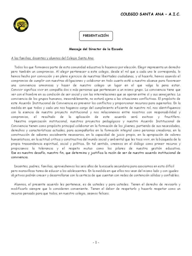 Colegio Santa Ana Calendario