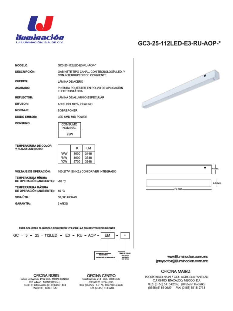 GC3 25 112led E3 Ru Aopgenerica | PDF | Equipo eléctrico | Ciencias fisicas