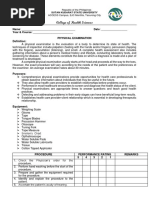 Checklist For Physical Assessment