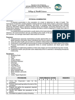 Checklist For Physical Assessment