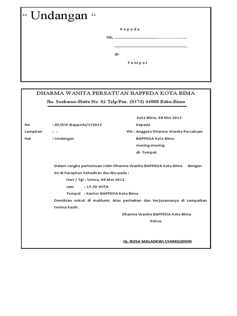 Undangan Arisan Rutin | PDF