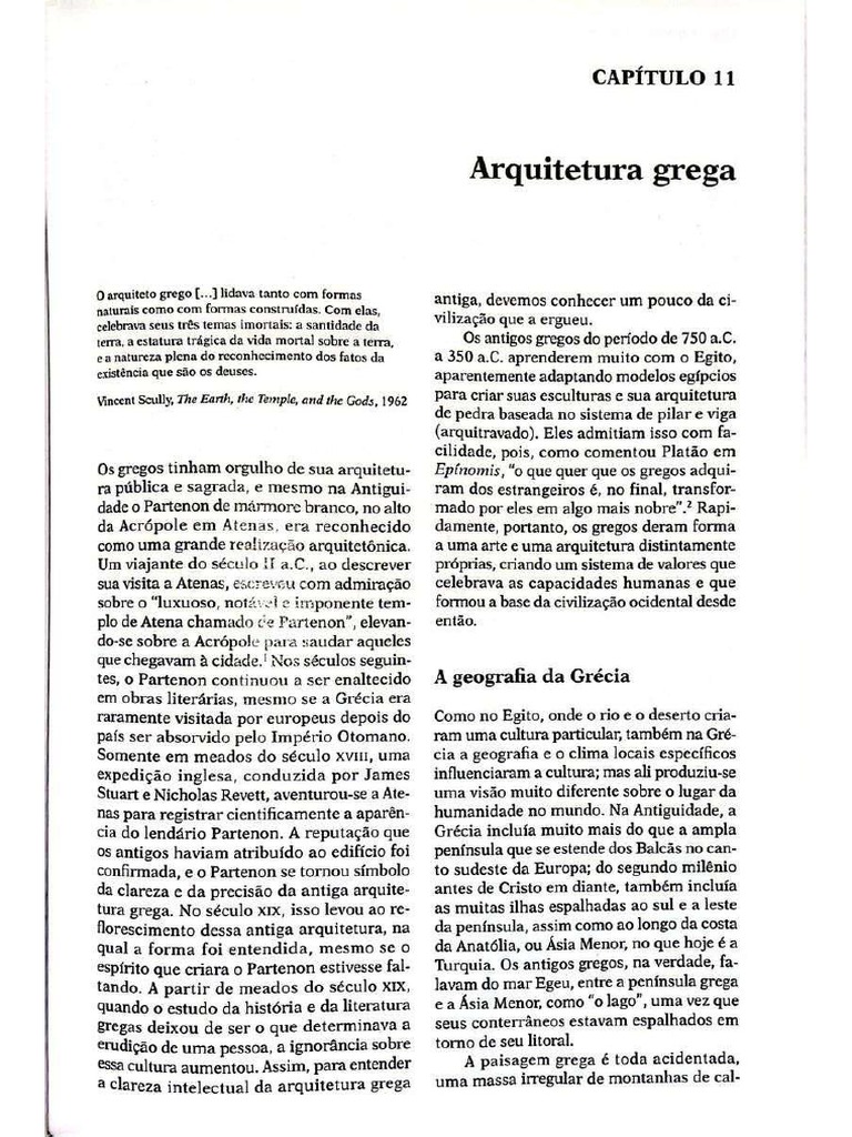 Capítulo 11 - Arquitetura Grega | PDF