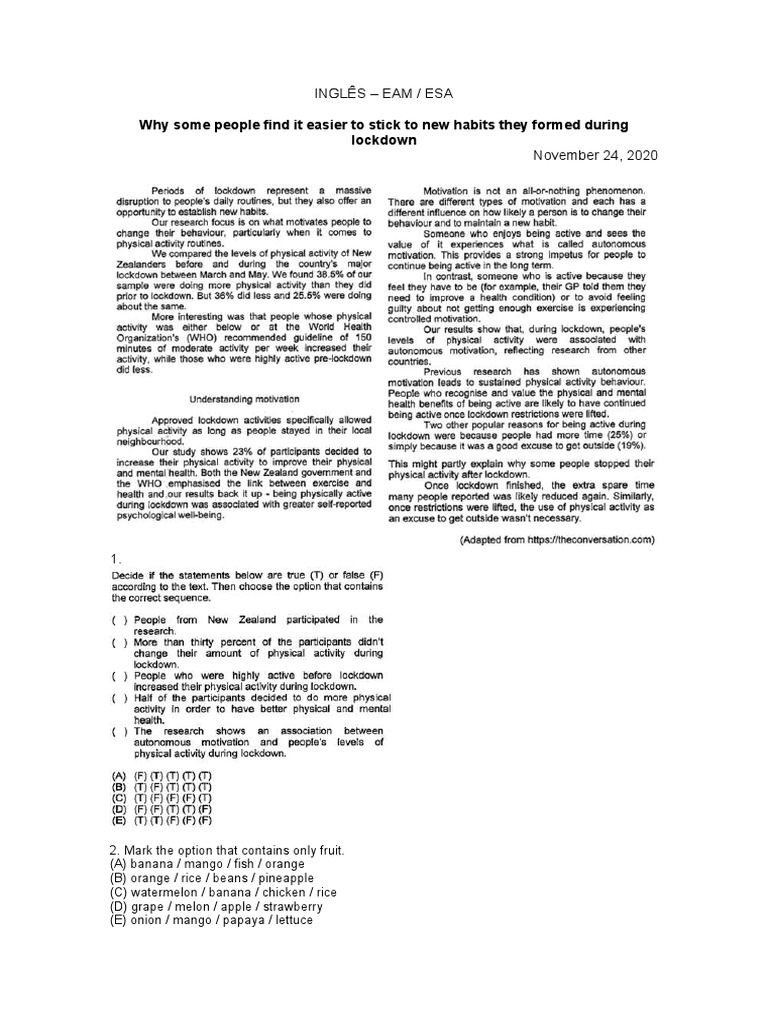 Exercícios Aula 1 Inglês Pdf