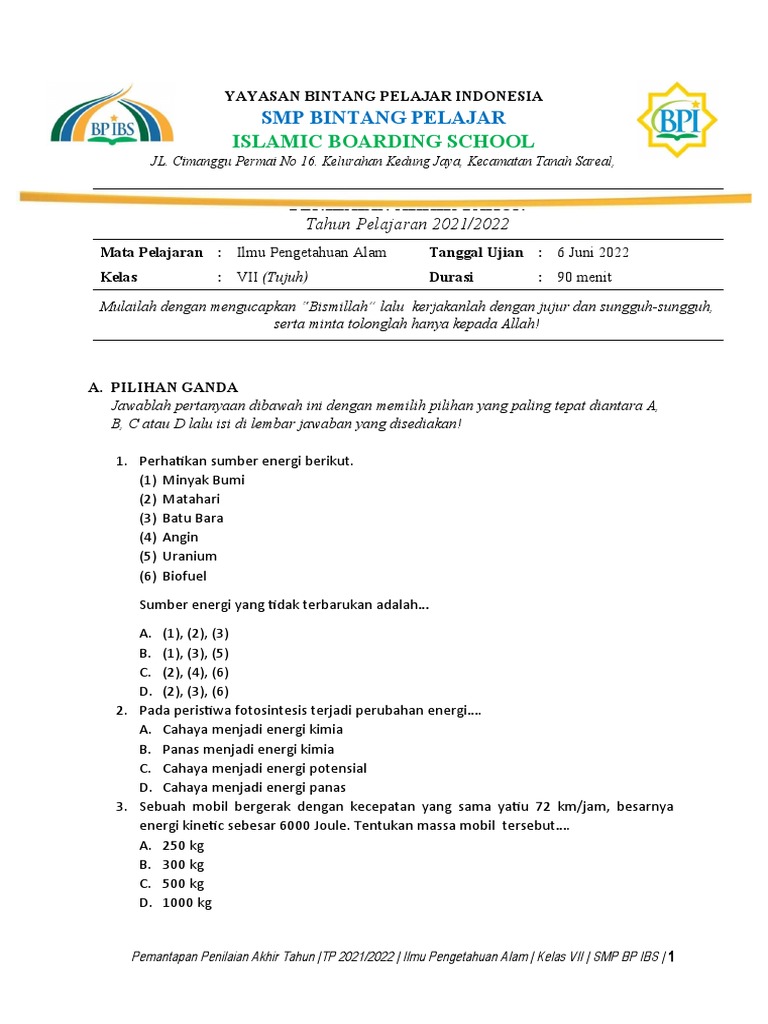 Ujian Akhir Smp Bintang Pelajar Pdf