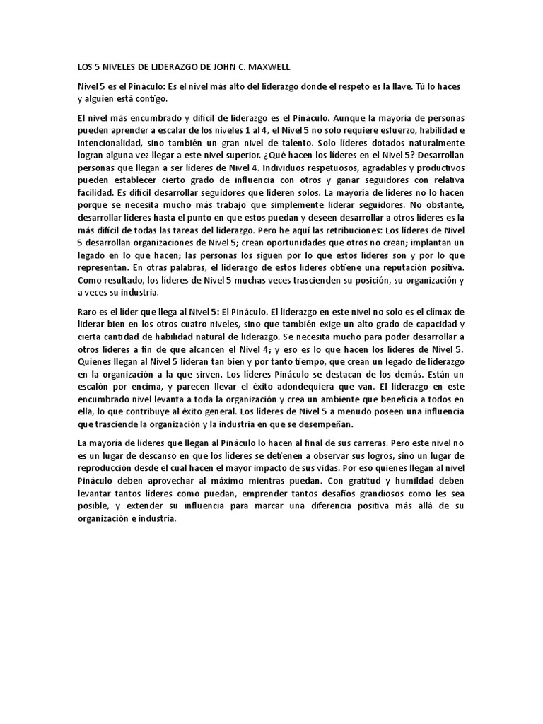 El Pináculo del Liderazgo | PDF | Liderazgo
