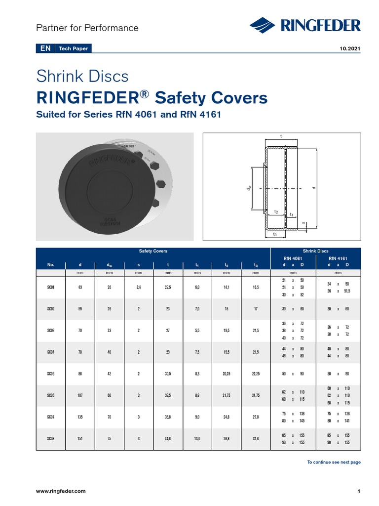 Tech Paper Ringfeder Safety Covers Shrink Discs RFN 4061 RFN 4161 en 10 ...