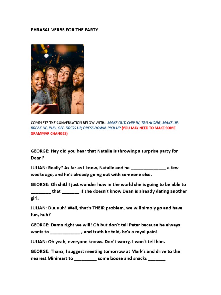 PHRASAL VERBS FOR THE PARTY PDF