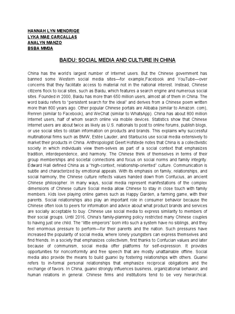 Baidu Social Media And Culture In China 1 Pdf Social Media