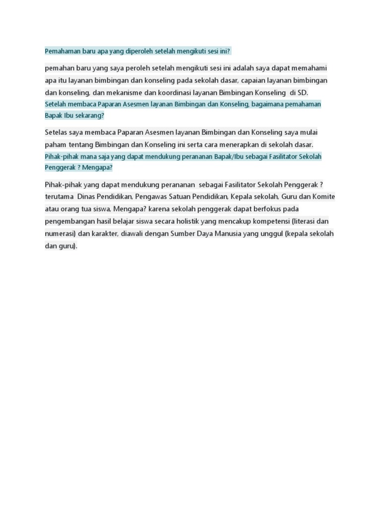 Pemahaman Layanan Bimbingan SD | PDF | Kesehatan Holistik