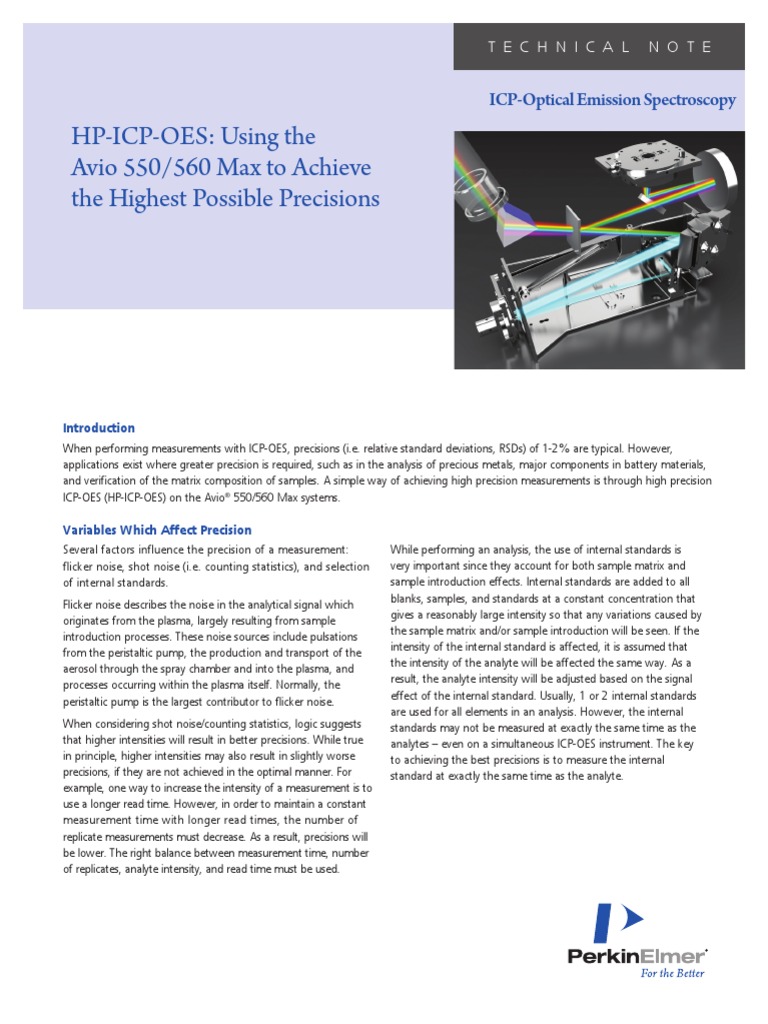 Avio 550-560 Max High Precision ICP-OES Tech Note | PDF