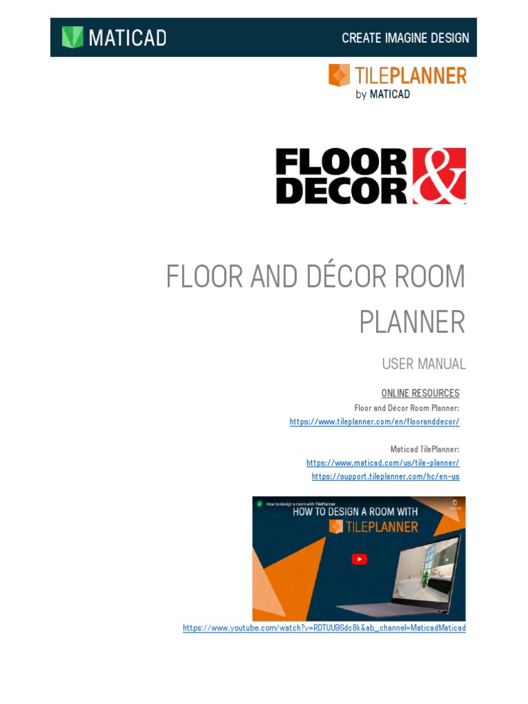 TilePlanner 2021 Floor and Decor Room Planner User Manual Red PDF