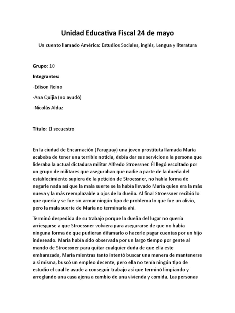 En Una Dictadura de Paraguay Lidereada Por Alfredo Stroessner PDF