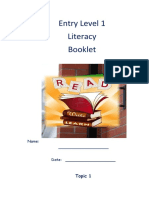 Literacy Booklet Entry 1