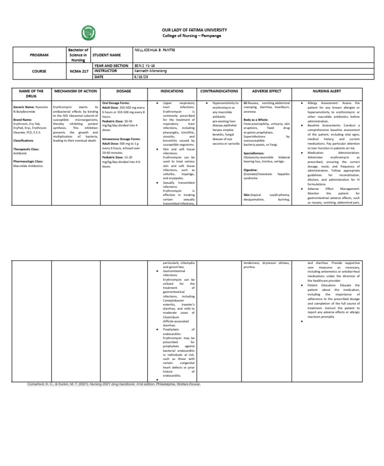 Drug Study Activity Erythromycin PDF Health Care Epidemiology