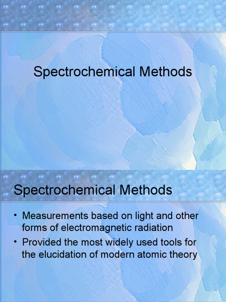 Spectrochemical Methods PDF
