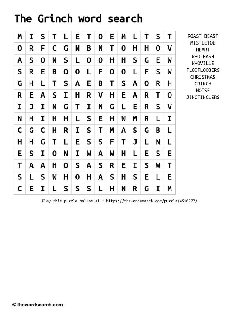 The grinch word search pdf