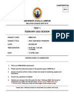 Test 1 February 2023 NMB 31203 Heat and Mass Transfer in Format