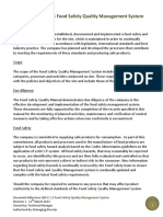 QM 2.1.3 Food Safety Quality Management System