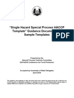 Single Hazard Special Process Haccp Template Guidance Document Final