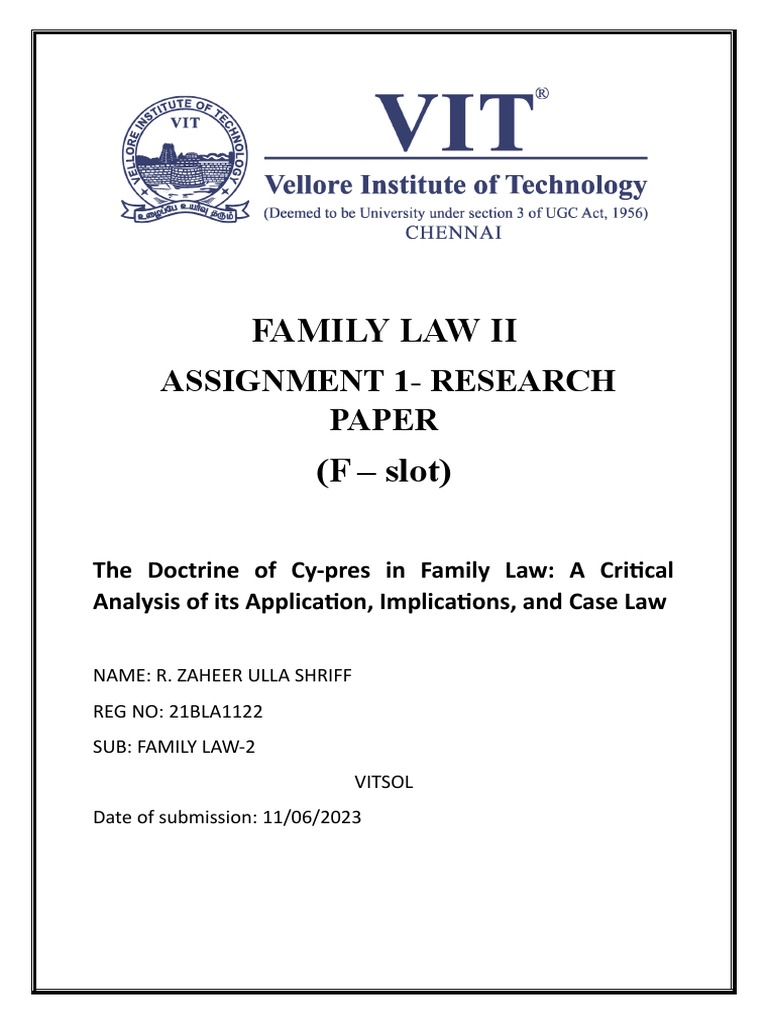 Cy-pres Doctrine in Family Law Analysis | PDF | Charitable Organization ...