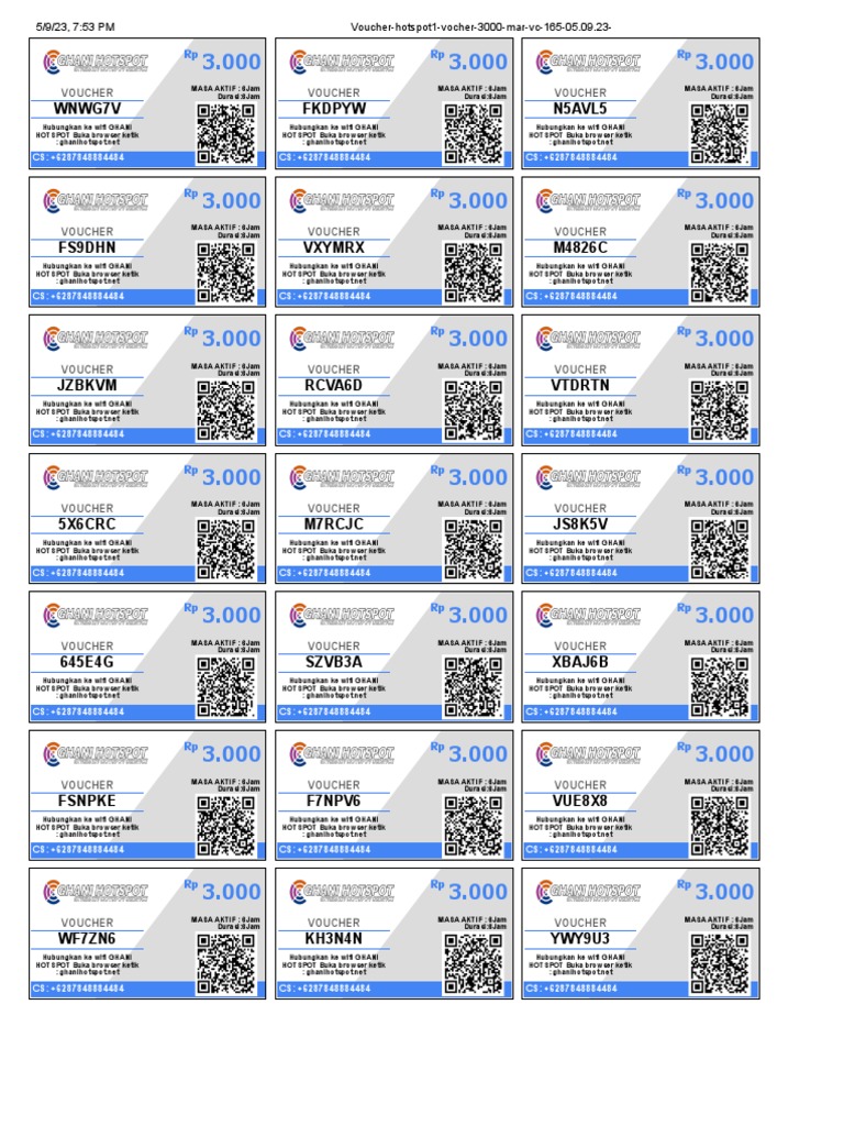 Voucher Hotspot1 Vocher 3000 Mar VC 165 05.09.23 | PDF