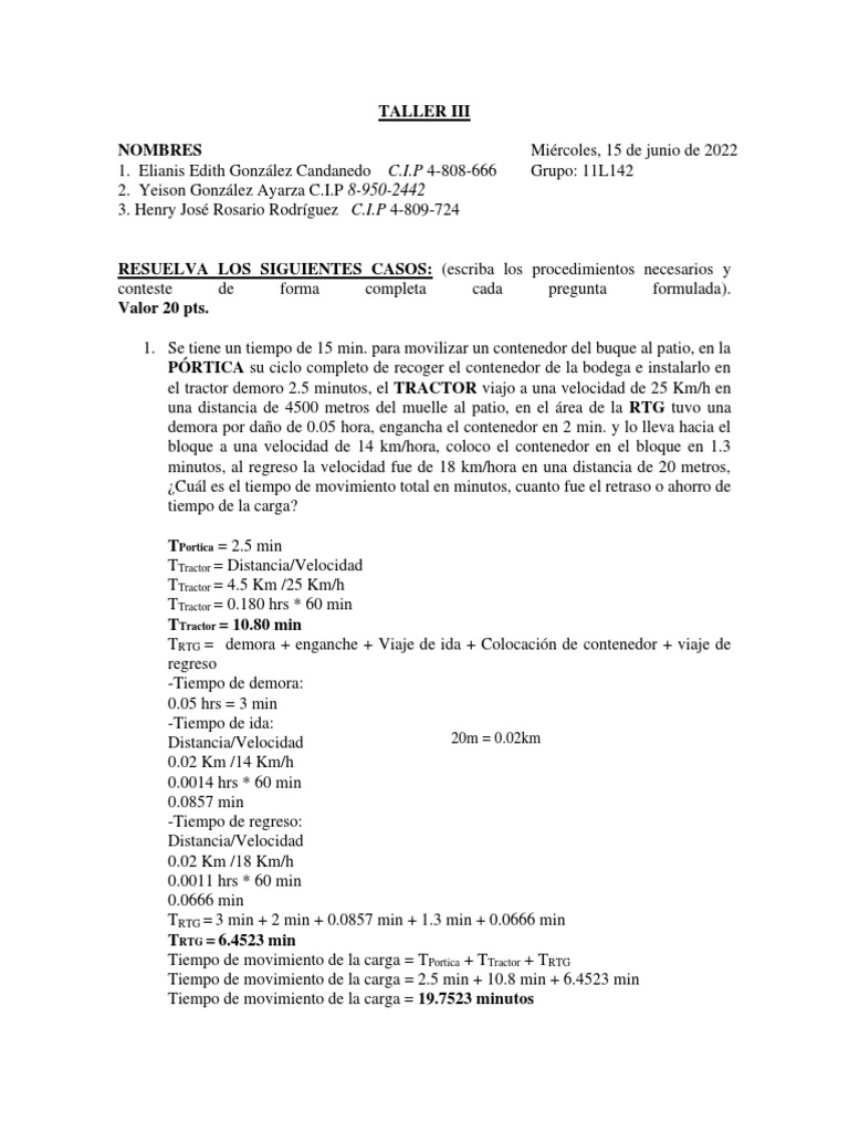 Taller Iii | PDF