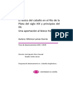 El Léxico Del Caballo en El Río de La Plata S. XIX y XX