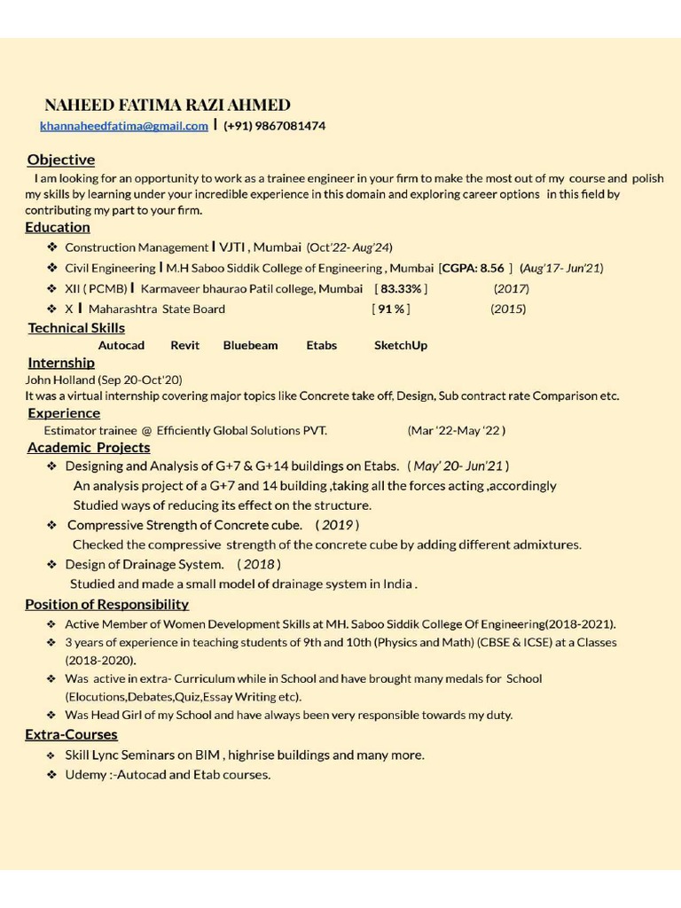 Construction Management Resume-5 | PDF