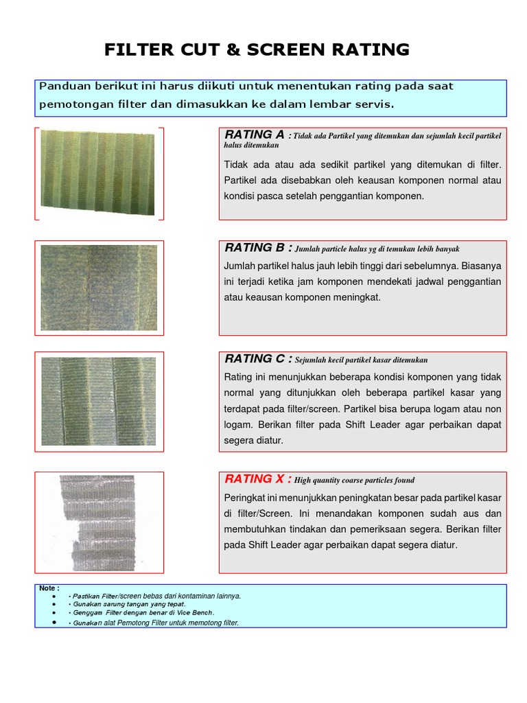 Filter Cut - Screen Rating | PDF