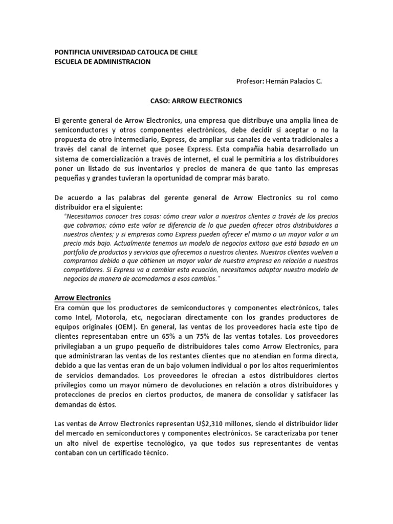 Caso Arrow Electronics Pdf