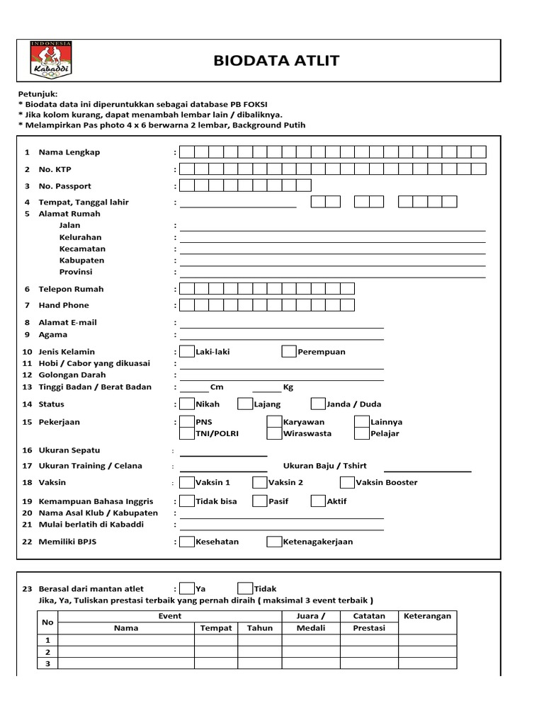 form-biodata-atlit-kabaddi-full-pdf