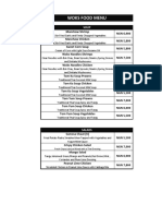 Woks Menu For F&B