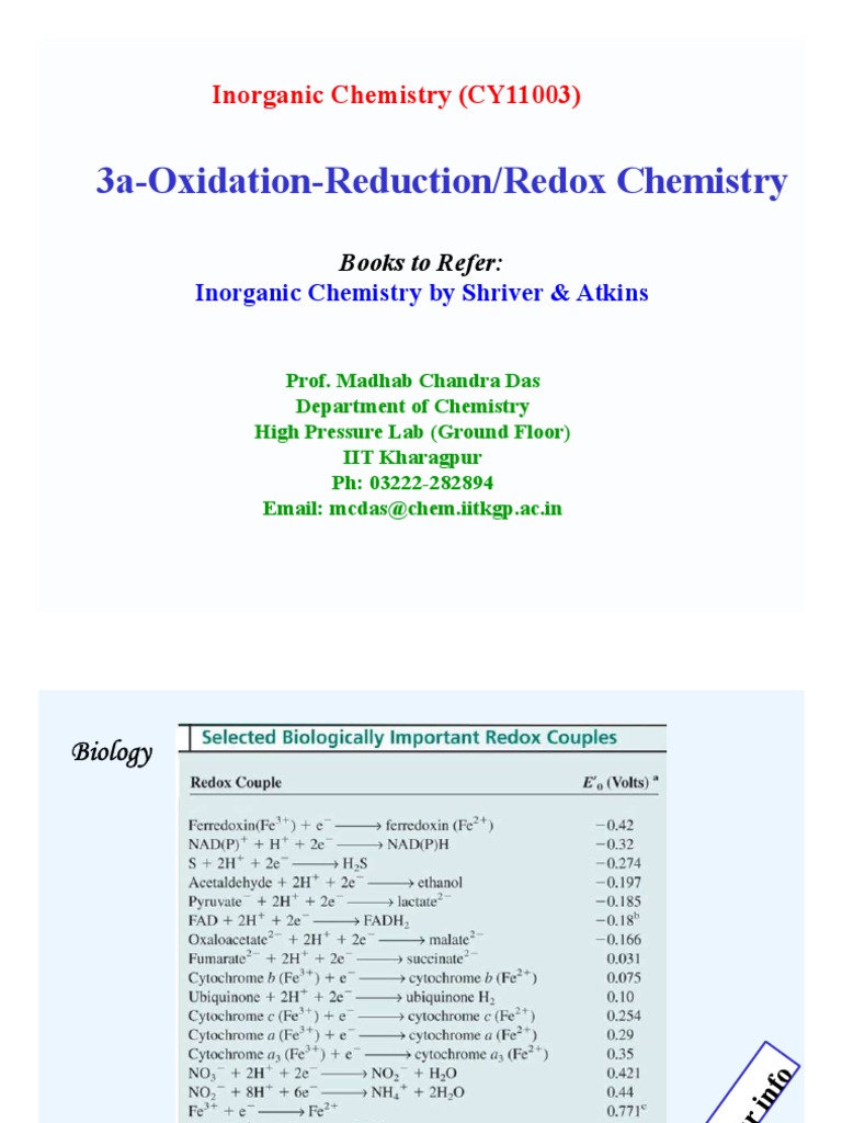 3aRedox Chemistry PDF Redox Chlorine