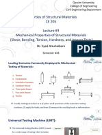 L4 - Mechanical Properties of Structural Materials (Shear, Bending, Torsion, Hardness, and Impact Tests)