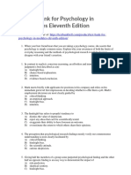 Test Bank For Psychology in Modules Eleventh Edition