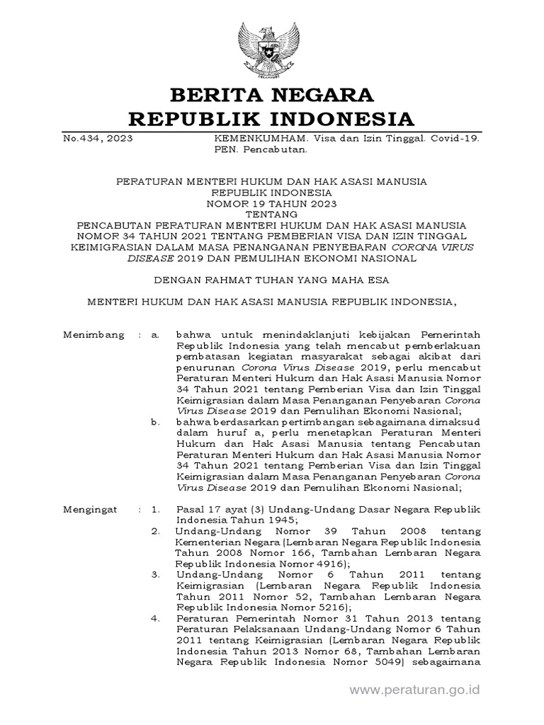 Permenkumham 19 Tahun 2021