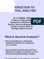 Introduction To Survival Analysis: M. H. Rahbar, PHD