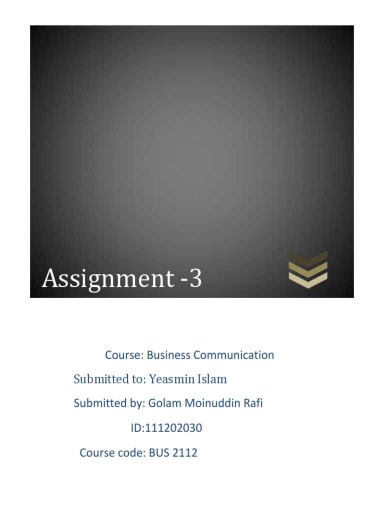 Business Communication Assignment 3 | PDF | Communication