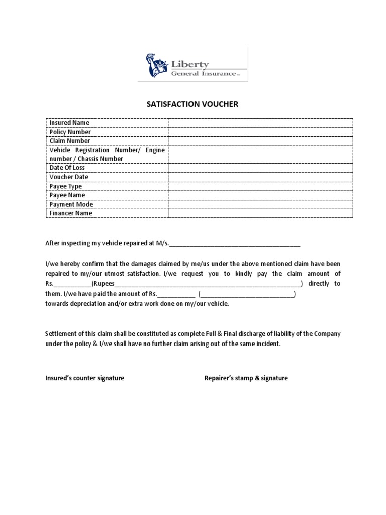 Liberty General Insurance Satisfaction Voucher PDF