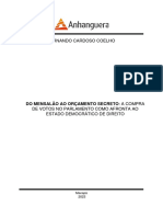 TCC - Do Mensalão Ao Orçamento Secreto: A Compra de Votos No Parlamento Como Afronta Ao Estado Democrático de Direito.