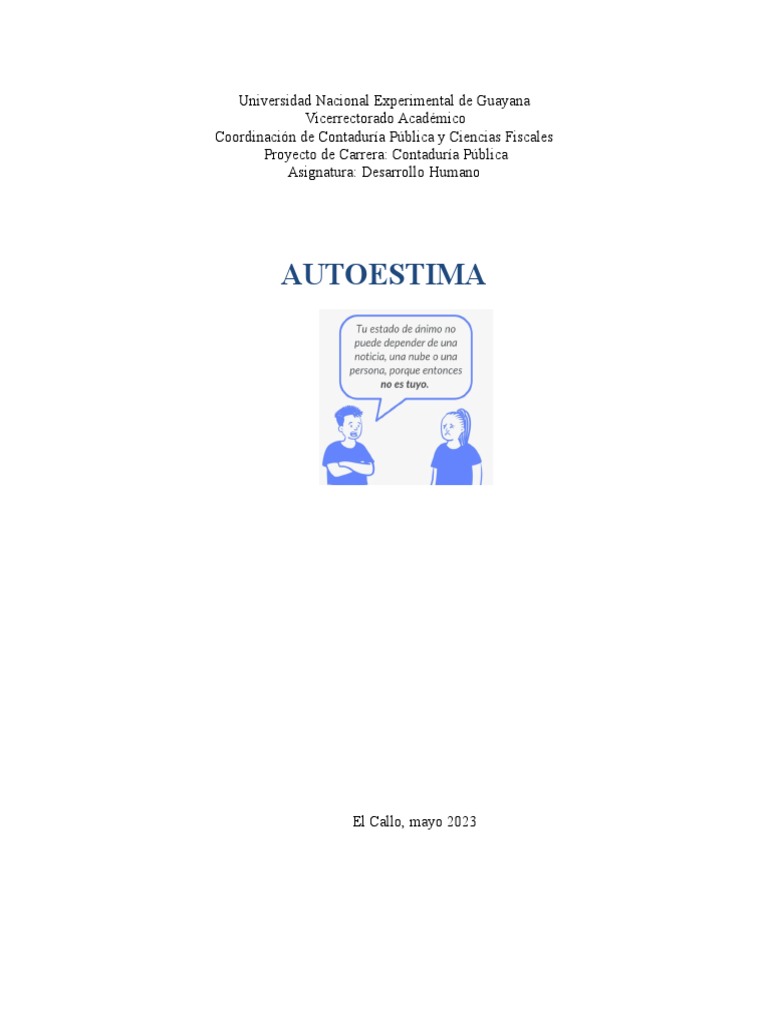 Autoestima y Autoconcepto en Niños | PDF | Autoestima | Pensamiento