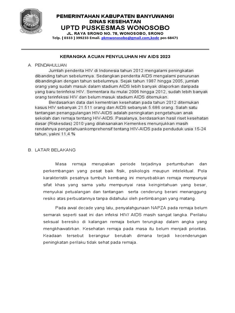 Kak Penyuluhan Hiv 2023 | PDF
