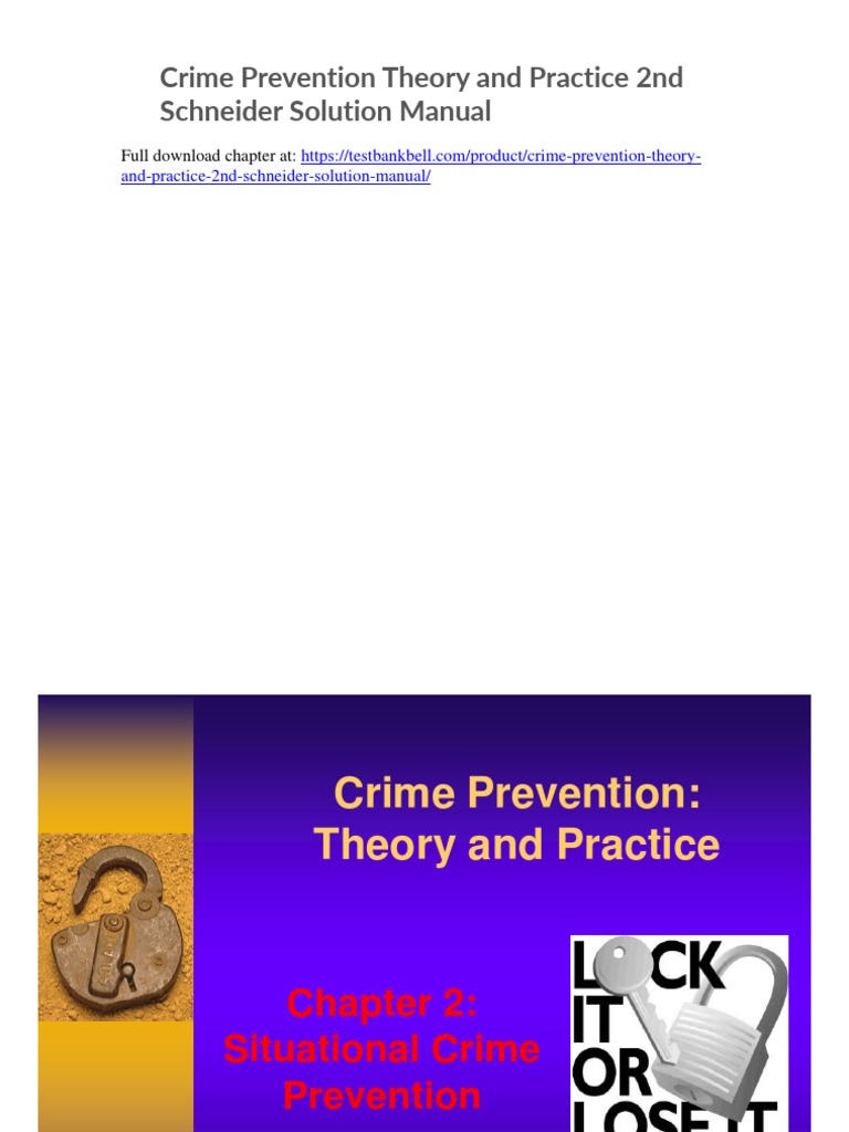 Crime Prevention Theory and Practice 2nd Schneider Solution Manual ...