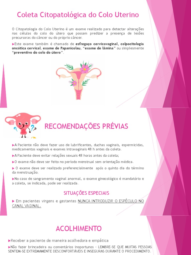 Coleta do Papanicolau: Passo a Passo | PDF | Câncer cervical ...