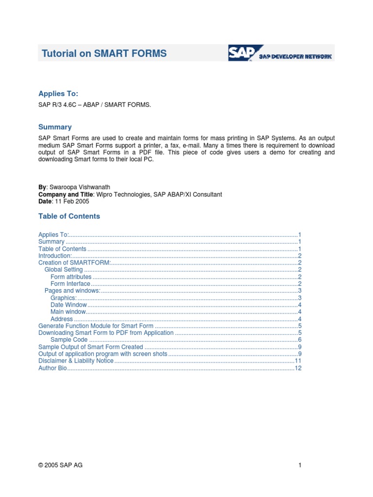 Smartform Tutorial | PDF | Technology & Engineering
